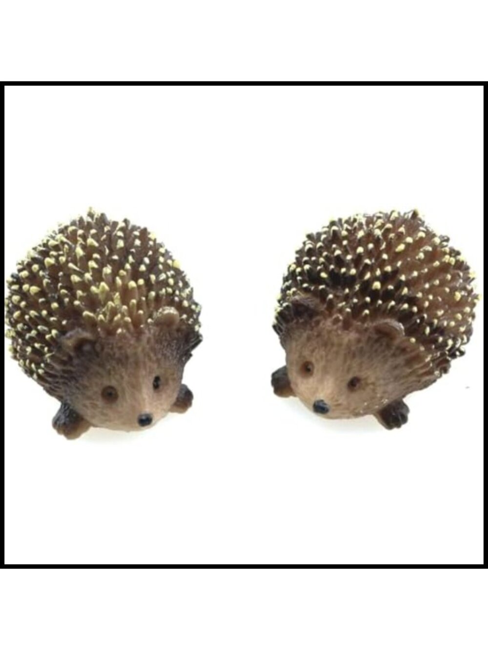 Mini Resin Hedgehog Figurines Set of 2 Fairy Garden Decor Statues